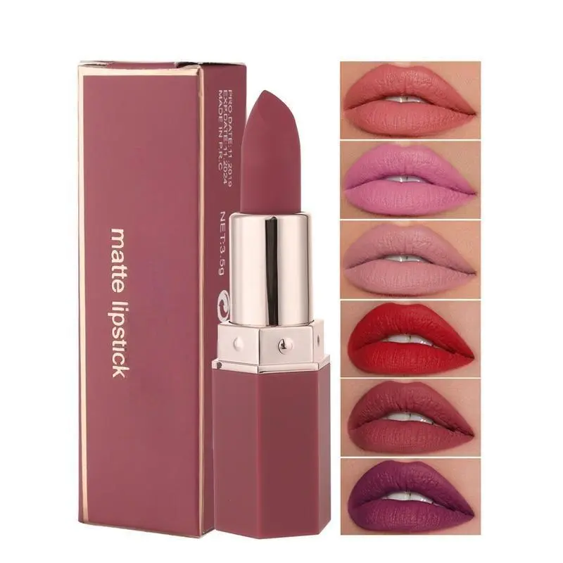 Waterproof Matte Lipstick, Long Lasting Lip Gloss, Velvet Nude Lipstick, Cosmetic Lipstick