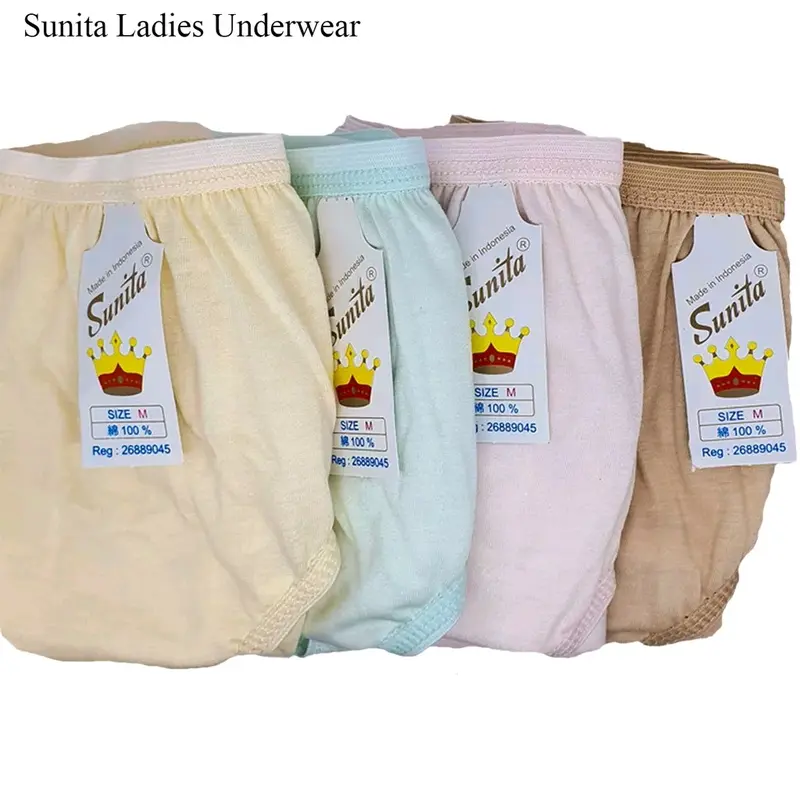 6pcs Celana Dalam Wanita Dewasa Merek SUNITA Karet Kecil Polos 2