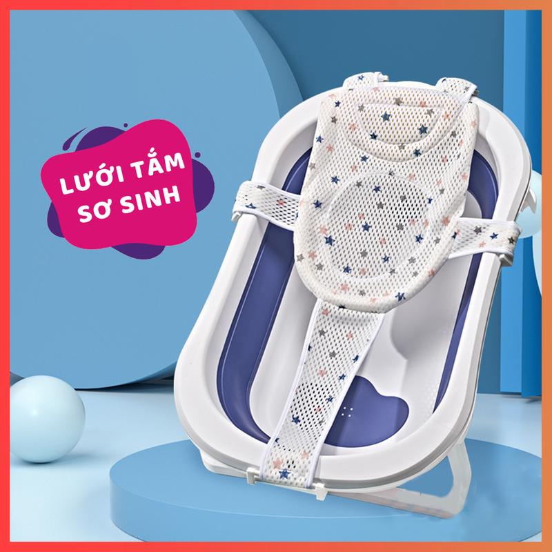  Lưới Tắm Cho Bé Sơ Sinh Chống Trượt Cao Cấp - Loại 5 Móc Có Thể Điều Chỉnh Kích Thước 