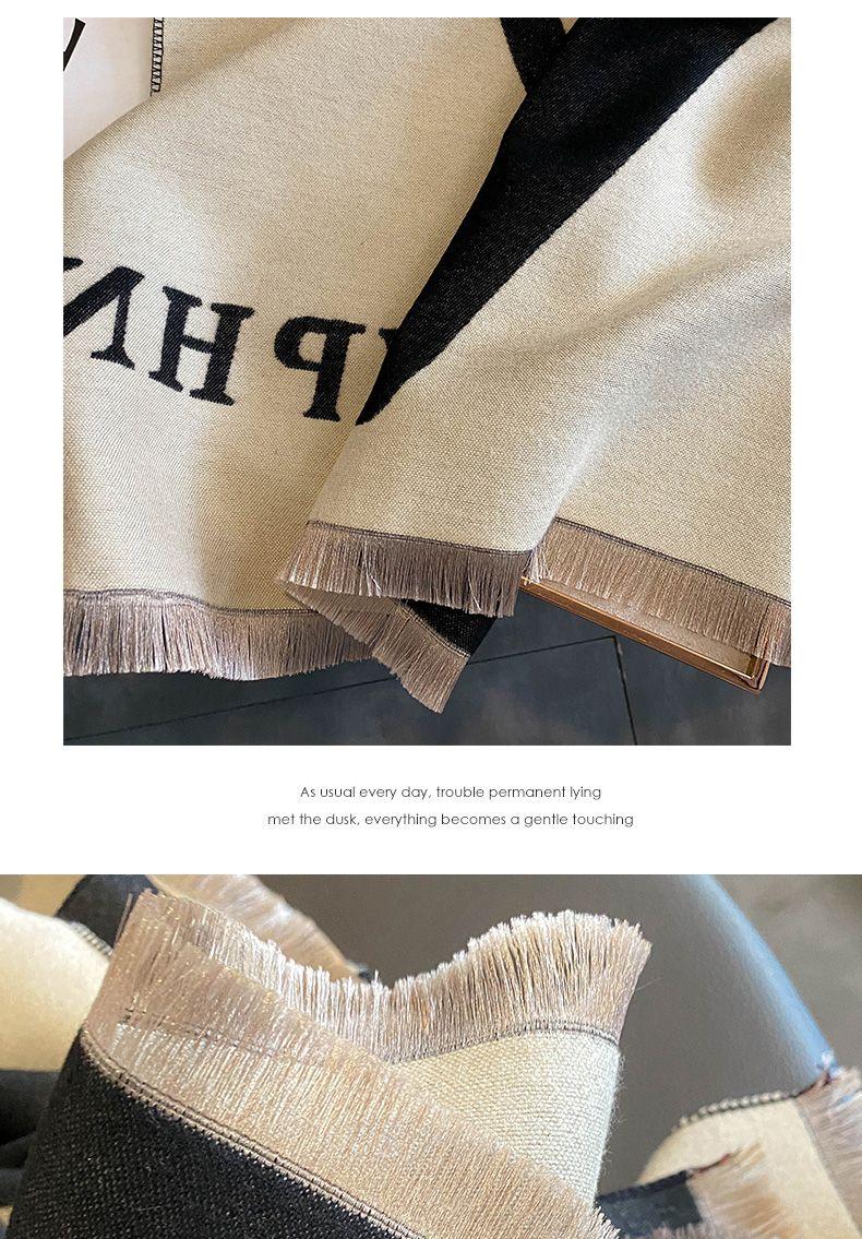 Product Introduction of Khăn Quàng quàng cổ Chữ Cái, Hai Mặt, Thời Trang Cao Cấp, Dành Cho Nam Và Nữ, Mùa Đông, Dày Dặn, Giống Cashmere, Khăn Choàng, Phù Hợp Bên Ngoài, Thích Hợp Cho Các Cặp Đôi, Khăn Quàng quàng cổ Ấm Áp Women 6