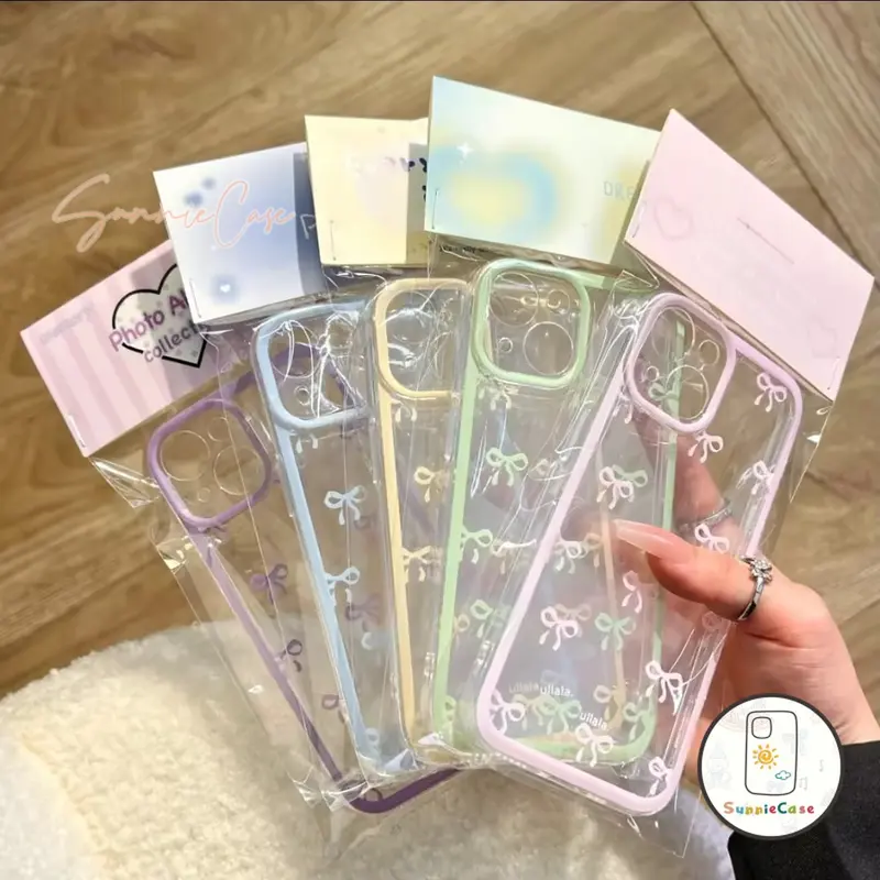 Casing Untuk Redmi 10 14C 12 10C 10A 12C 13C 9C NFC A1 A2 A3 9 9A 9T Redmi Note 14 10s 11 11s 8 12 13 10 Pro Max Mi 11 Lite Poco C75 C40 X5 M3 C61 Kuning Hijau Ungu Merah Jambu Biru Kecil Pita Transparent Lembut Case 6