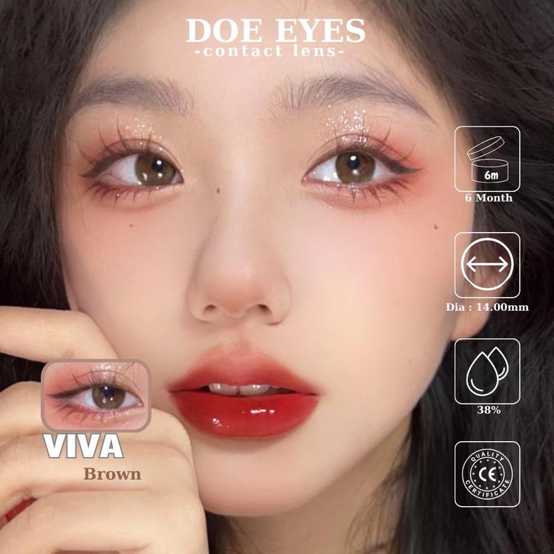 [Viva Brown] có cận đến 7.0 - Lens Kính áp tròng Doe Eyes - 1 CHIẾC lens - Kính áp tròng cận