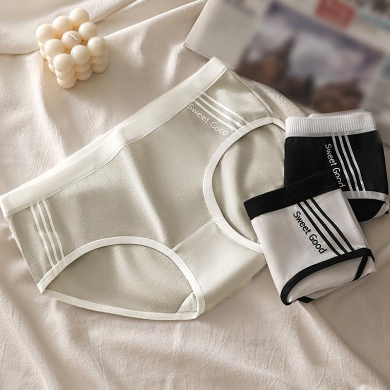 Đồ Lót Cotton, Cho Bé Gái, Phong Cách Thể Thao, Màu Sắc Tương Phản, Thích Hợp Cho Học Sinh, cạp vừa, Đơn Giản, Kháng Khuẩn, Thoáng Khí, Mỏng, Có Màu Cơ Bản Đen, Trắng Và Xám 3