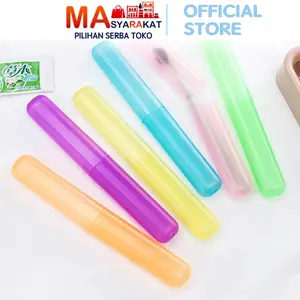 Masyarakat Pilihan Tempat Box Kotak Sikat Gigi Portable H351 Travel Toothbrush Case 20cm x 2.5cm Plastik Candy Color dengan 4 Lubang Angin untuk Kebersihan Sikat Gigi saat Travelling