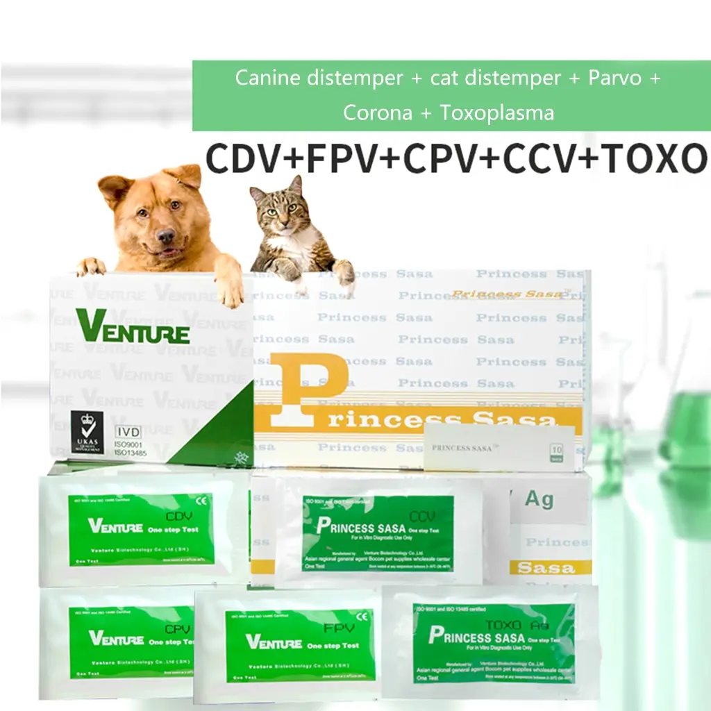 Pet Test Kits at Home for Dog or Urine Stool Sample Collection Kits Result in 5-10 Minutes for CPV-CDV-FPV-TOXO-CCV