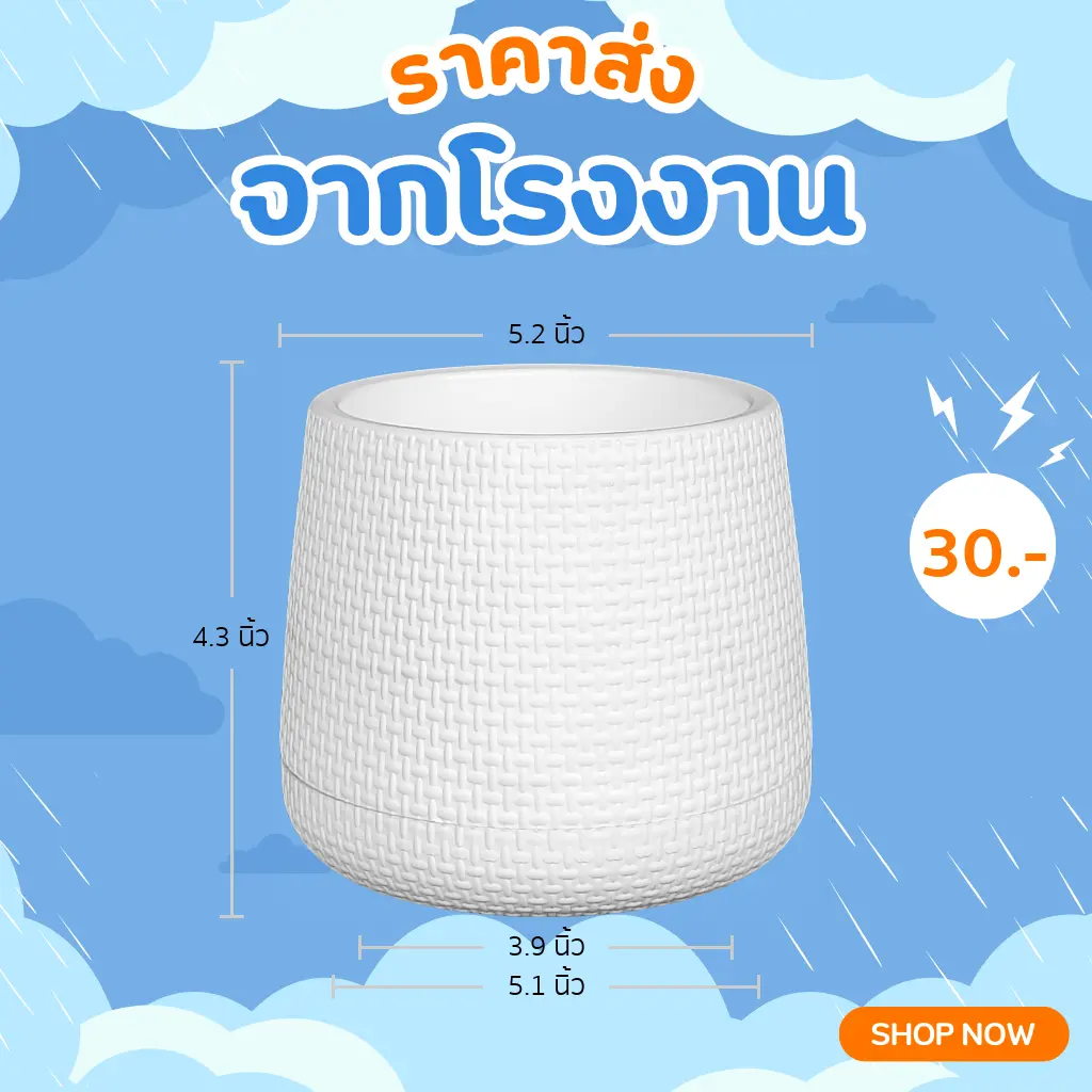 กระถาง กระถางต้นไม้ มินิมอล เบลล่า เบอร์ 5 นิ้ว สีดำ สีขาว เทา เขียว