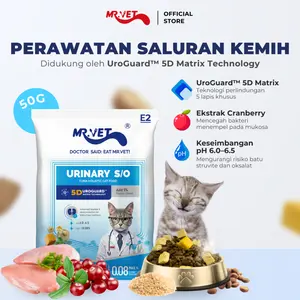 [NEW] Mr. Vet - Makanan kucing kering 50G Mr. Vet E2 untuk perawatan saluran kemih, versi terbaru dengan UroGuard 5D Matrix Technology