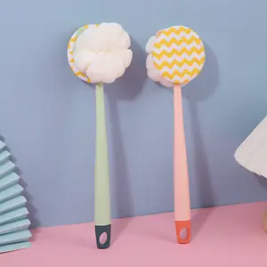BISA COD H6586 Alat Sikat Mandi Gosok Punggung / Spons Bath Brush Puff Lembut 2 in 1 Shower Busa