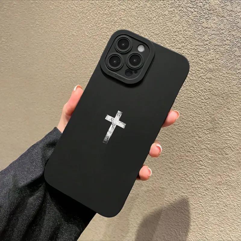 Product Introduction of Cross Pattern Phone Case, Full Coverage Protective Phone Cases for iPhone 11 12 13 14 15 16 Pro Max/Pro/Plus, Mobile Phone Protective Accessories 1