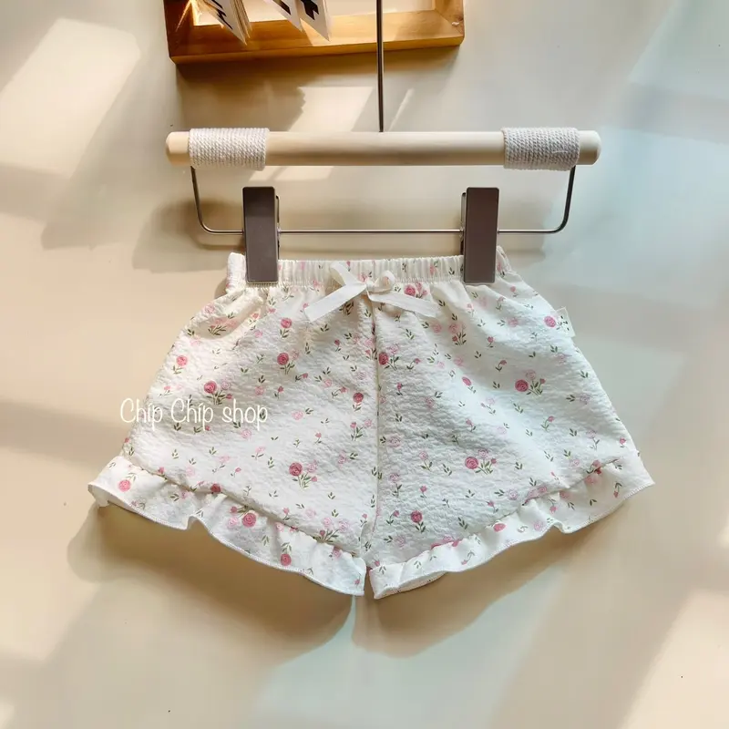 Quần đùi bèo chất đũi mềm mát cho bé gái(3-15kg) 2