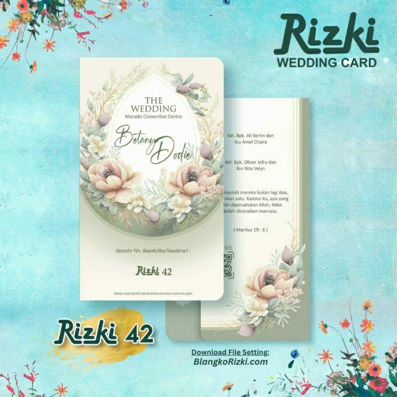 Undangan Pernikahan Pernikahan Rizki 42 Elegan Modern Paket Lengkap 100 PCS Gratis Label & Plastik - JanjiKita | Default