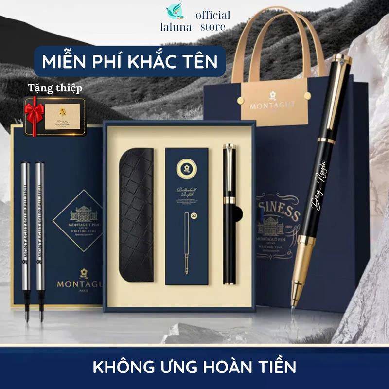 Quà tặng bộ bút ký tên Montagut cao cấp của Pháp 702 -Tặng KHẮC TÊN MIỄN PHÍ+Thiệp ghi chú B217