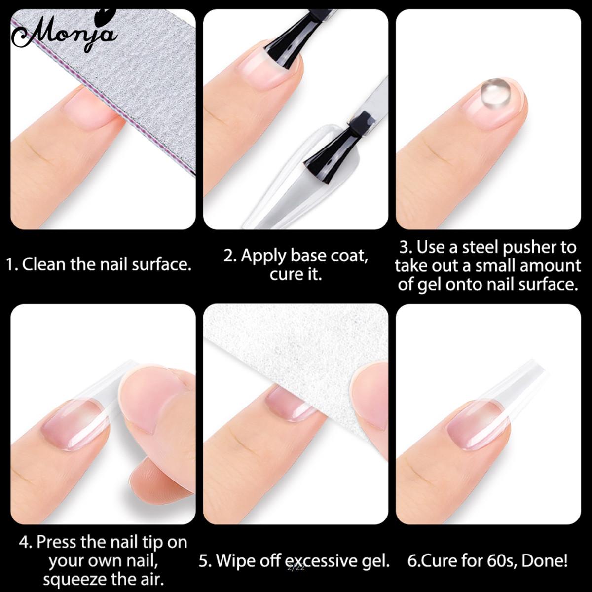 Monja 550Pcs Kuku Palsu Matte Extension Tips Frosted Coffin Almond Oval Square Soft Gel Tips Acrylic Manikur Buatan dengan 6 Bentuk Kuku