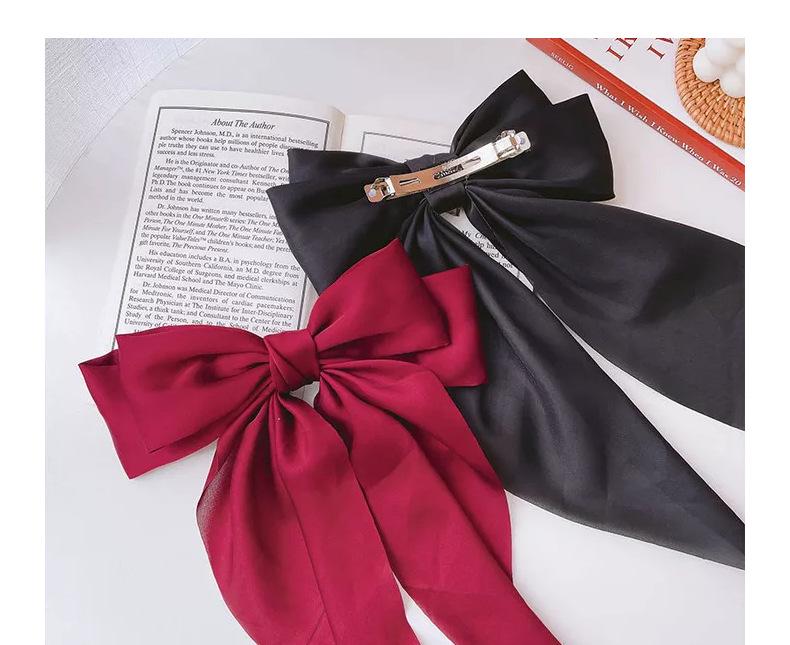 Product Introduction of Korea Big Bow Floral Long Ribbon Hairpin Headband Back Head Hair Clip Women Fashion Hair Accessories 7