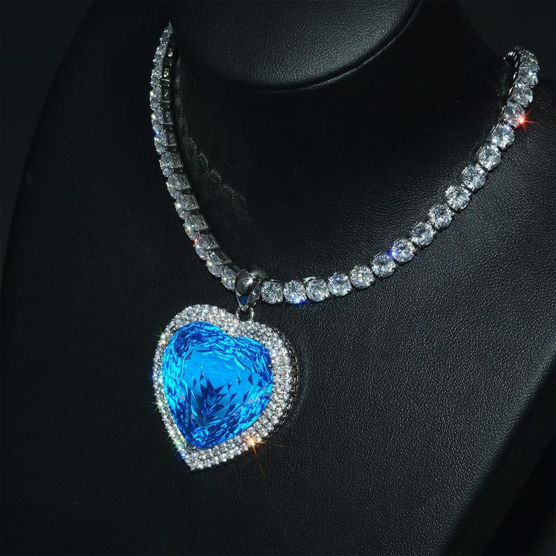 Product Introduction of Live Streaming Hot-Selling European and American Fashion Exaggerated Heart Ocean Heart Necklace Trendy New Claw Chain Clavicle Chain Pendant stress rings tyla water necklace indian jewelry jewelry clicker septum nail rings 2