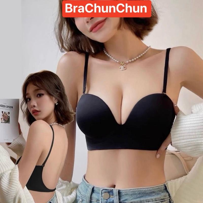 Áo lót nữ su Nhung mềm đệm dày 5cm không gọng mặc được váy hở lưng voi M2.