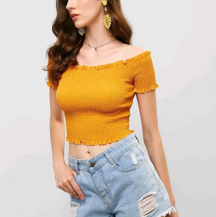Crop top Sabrina Kerut part 1 Atasan Wanita 3