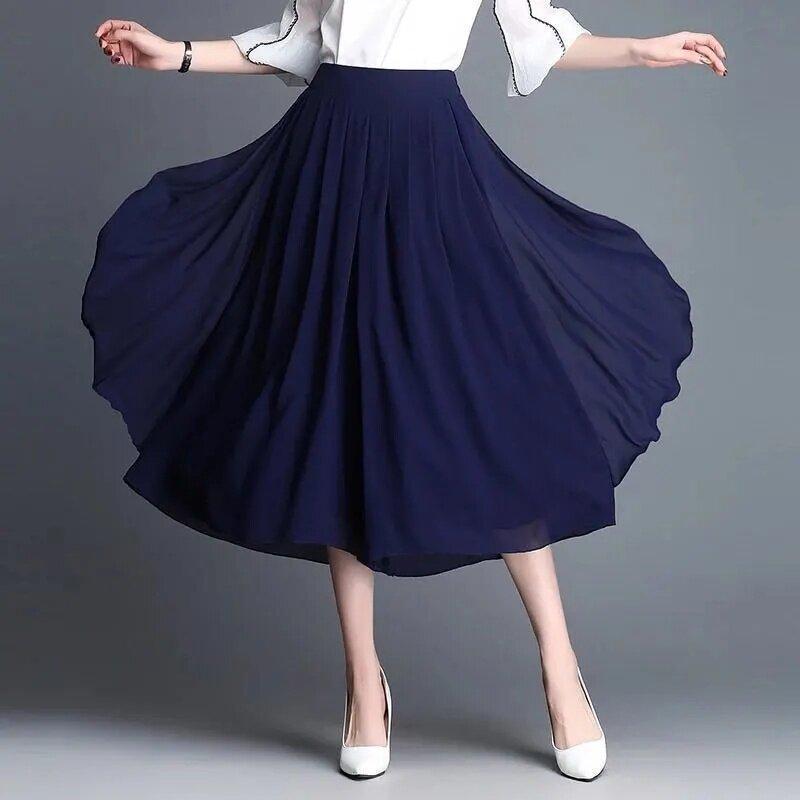 Product Introduction of Quần Váy Culotte, Phong Cách Quý Cô, Quần Ống Rộng, Dành Cho Nữ, Chất Liệu Voan, Quần Thường Ngày Phong Cách Hàn Quốc, Dáng Rộng Vừa Vặn, Quần Cropped Women Pants 6
