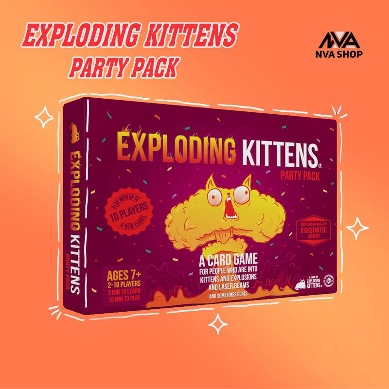 Việt hóa Mèo Nổ PARTY PACK hộp cứng - Exploding Kittens BoardGame Cards