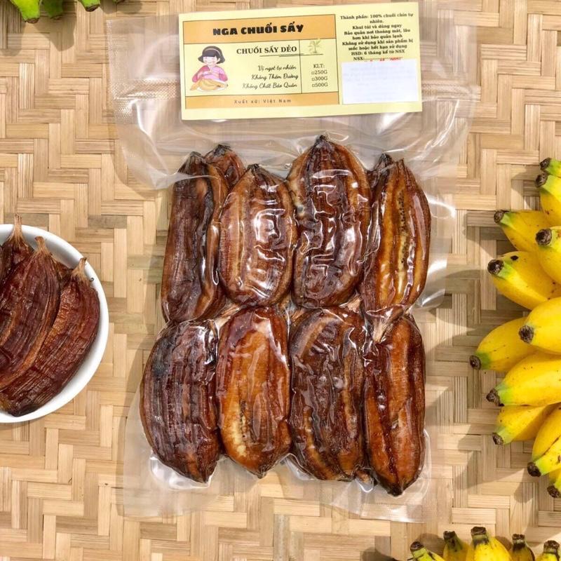 1 Ký [2 Túi 500g] Chuối Sấy Dẻo (Chuối Hồng Vỏ Lụa) - Chuối sấy nhà kính Hợp VSATTP - Không Đường - Không Chất bảo quản