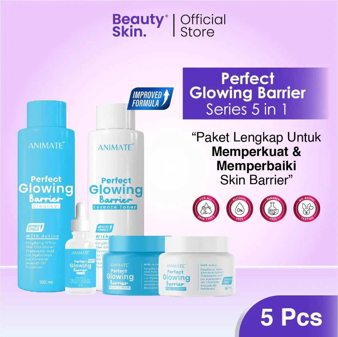 Animate Perfect Glowing Barrier Series 5in1 | Paket Skincare Glowing