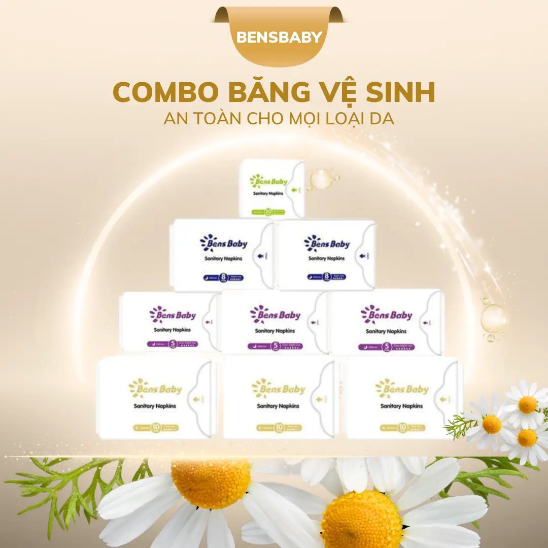 [Bens Baby - Hangkat6888] Combo Băng Vệ Sinh Siêu Thấm Hút và Dễ Sử Dụng Khử Mùi Kháng Khuẩn Nữ Tampon Women băng  vệ băng  vệ dạng quần bobby vesinh bang quan vesinhdangquan bb3