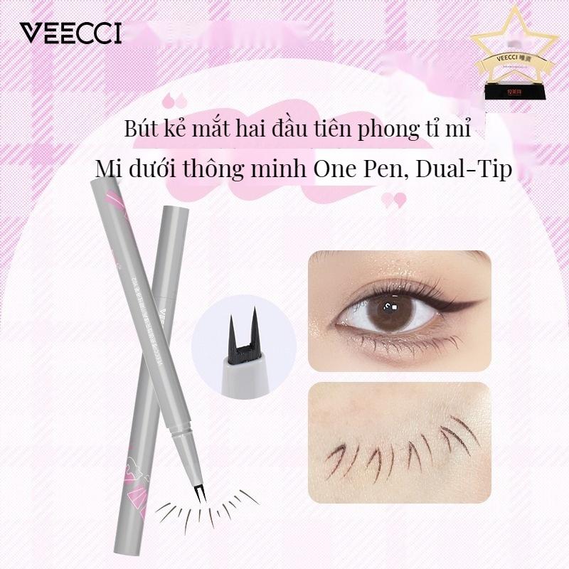 Kẻ Mắt VEECCI 0,01mm Kẻ Mi Dưới 2 Ngòi Lên Màu ĐềuTrang Điểm Tự Nhiên Không Thấm Nước