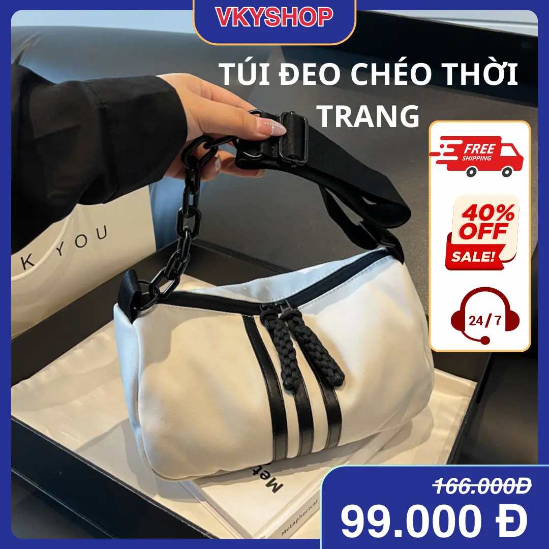 [VKYSHOP] Túi Xách Thời Trang Nữ Chất Vải Dây Đeo Phối Xinh Cao Cấp - Thanh Lịch - Sang Trọng DX660