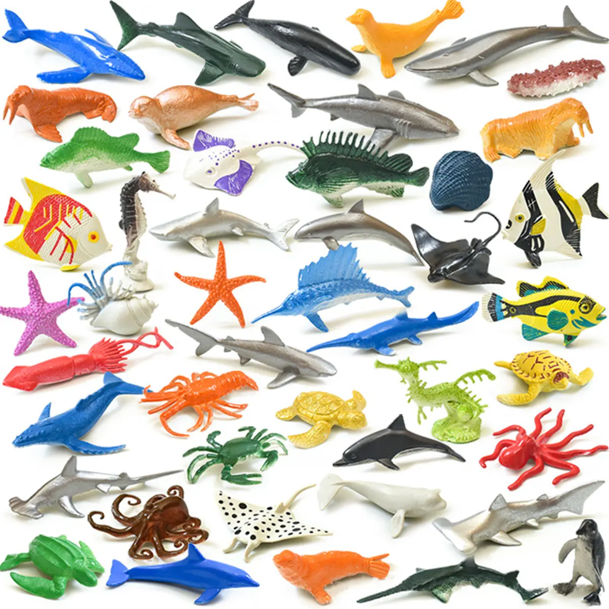 Bộ đồ chơi 46 mô hình Cá & sinh vật Biển New4all Animal Ocean World sống động cho bé 3 tuổi Toy Mô Hình