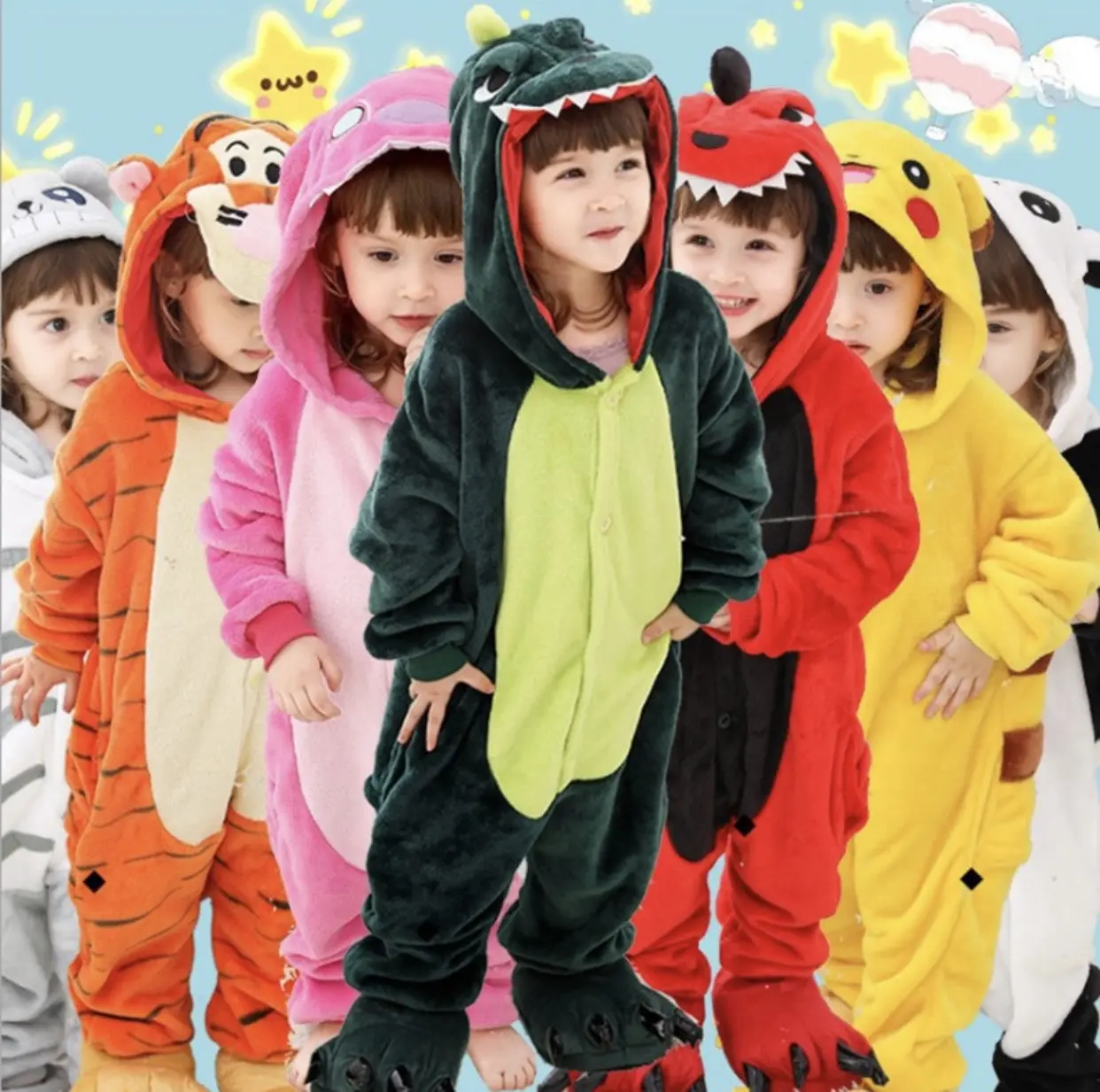 Bộ Đồ Hình Thú Khủng Long, Unicorn Cho Bé Thoải mái bộ trần lông bé
