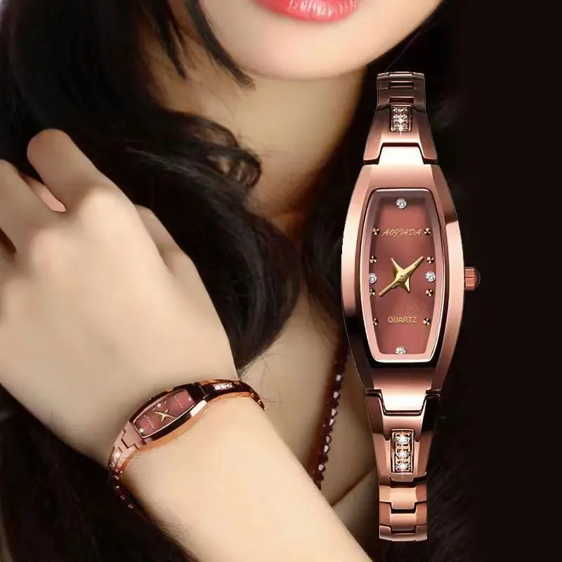 Dishidu Small Dial Oval Watch Women's Waterproof Light Luxury Minority Women's Watch Small Exquisite Bracelet Watch Women's Watch Couple Watch Love Watch Student Watch @ 232#