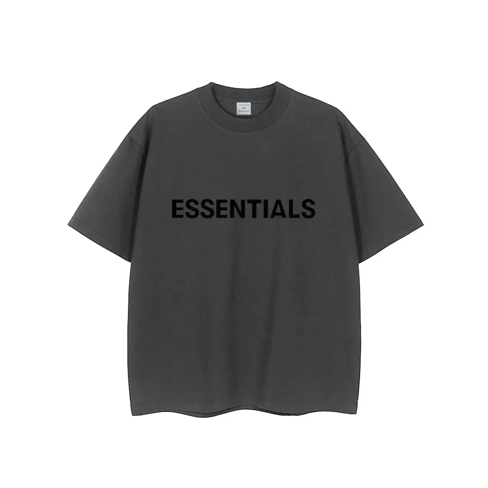 Essentials T Shirt  Cotton Men Summer Vintage Print Short Sleeve T-shirt Man Clothing Oversized Round Neck Tops Casual Street