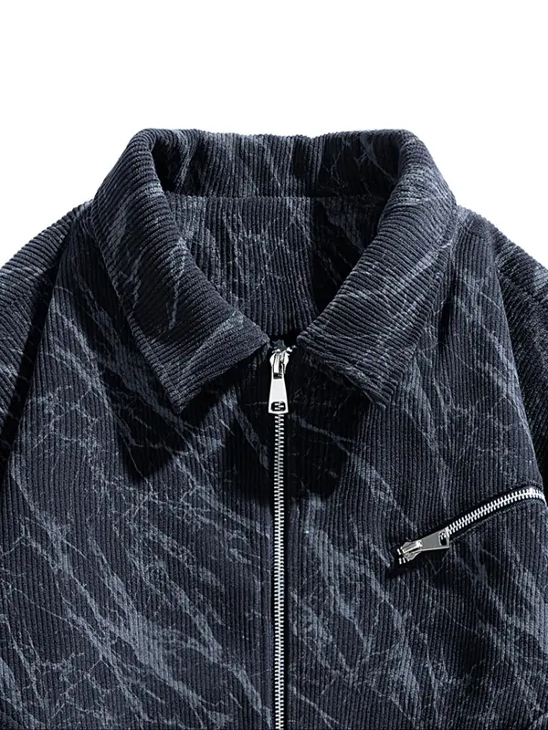 Men's Regular Fit Graphic Print Zip Up Jacket, Casual Comfy Long Sleeve Baseball Collar Outerwear for Daily Wear, Men's Clothing for All Seasons, Longsleeves Coats 5