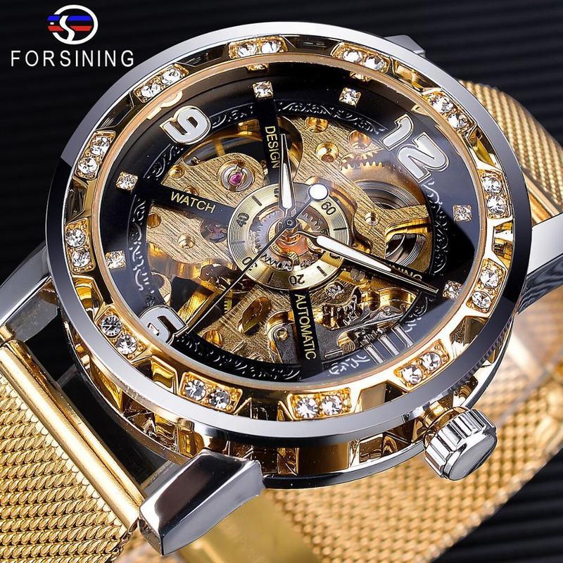 Product Introduction of Men's mechanical watches New Fashion Classic Hollow Rhinestone Manual Manipulator Men's Watch 21