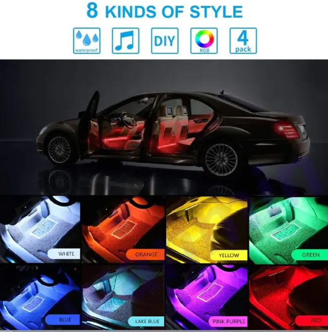 [Dapatkan Bonus] Lampu interior mobil LED dashboard + remote control sensor musik 2