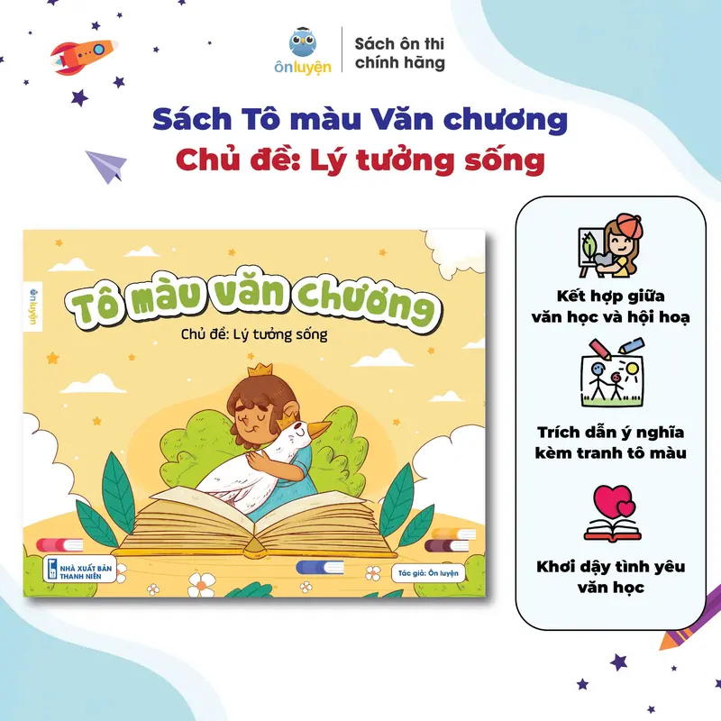 Combo Sách Sách Tô màu Văn chương và Sổ tay Trích dẫn tâm đắc, dẫn chứng thuyết phục - Nhà sách Ôn luyện 4