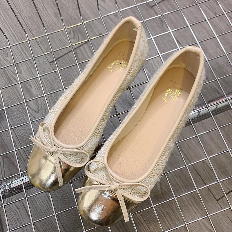 Giày Mary Jane Lười Biếng, Gommino, Mũi Vuông, Cắt Thấp, Phong Cách Hàn Quốc Mới, Thắt Nơ Phẳng, Màu Khối Nữ Shoes Giày Bệt Hoa 3