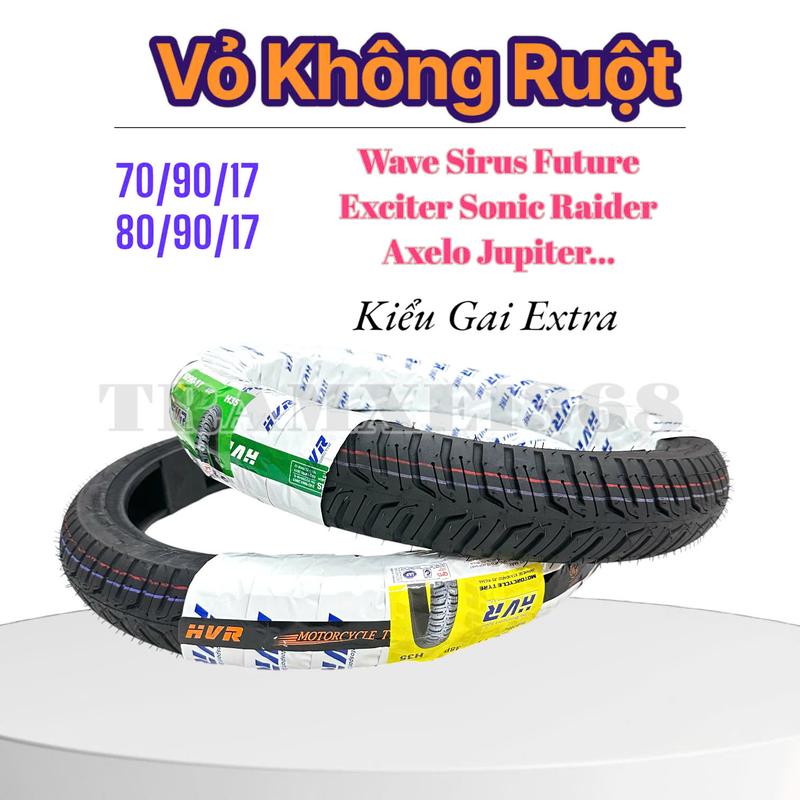 Vỏ Không Ruột thông số 70/90/17 và 80/90/17 - Lốp Xe Máy thương hiệu HVR Công Nghệ Nhật - Dùng chon nhiều loại xe số - Kiểu dáng đẹp và bám đường - Phụ Tùng