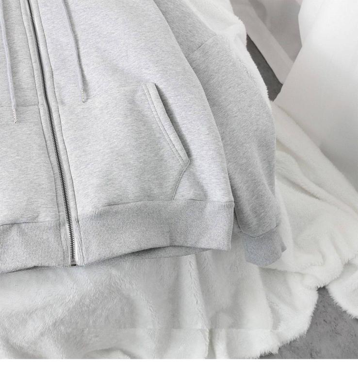 Product Introduction of Large Size Slimming Autumn and Winter Hoodie Coat Women's Ins Zipper Cardigan Fleece-Lined Thick Loose Sweater Women's Fashion 9