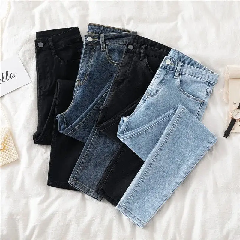 Jeans Women's New Slim Fit Large Blue Pants