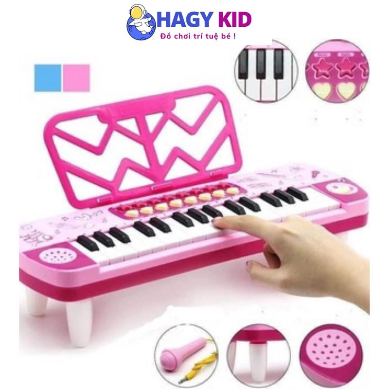  Đàn Piano Kèm Mic Cho Bé Hagykid Đồ Chơi Toy  Bộ Đàn Đa Chức Năng Phát Triển Tài Năng Bé Kem 