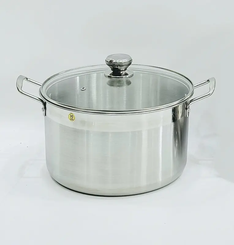 Nồi Inox 1 đáy TUẤN PHÁT ĐẠT – Nắp Kính - Size 30CM – Dùng được trên mọi loại bếp dodung  gia dinh 1