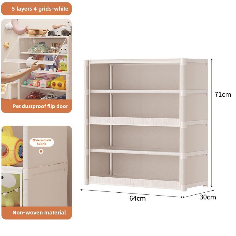 Children's Toy Storage Rack Floor-standing Household Baby Supplies Dust-proof Storage Cabinet Baby Organizer Multi-layer Storage Box 6