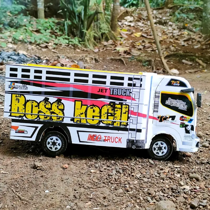 mainan anak miniatur truk bos kecil/truk oleng parah Set Hadiah Pendidikan Toy Kayu 4