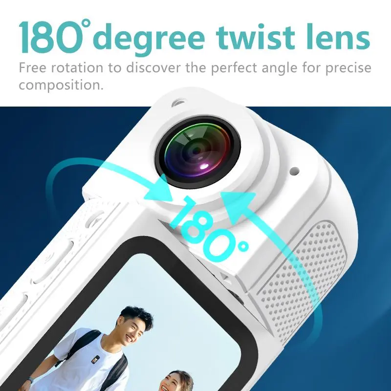 Portable Sports Camera, 1 Count 2.7K Outdoor Wearable Action Camera with 180° Rotation Lens & 1.45'' Color Display, Camera for Outdoor Cycling 2