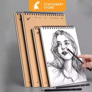 Buku Gambar Hard Cover/Buku Sketsa Sketch Book/ A4/A5/A6 Vertikal Jilid Spiral, 30 LEMBAR , Dapat Dibalik 360-Rabbit Stationery Derajat-Suning Mall