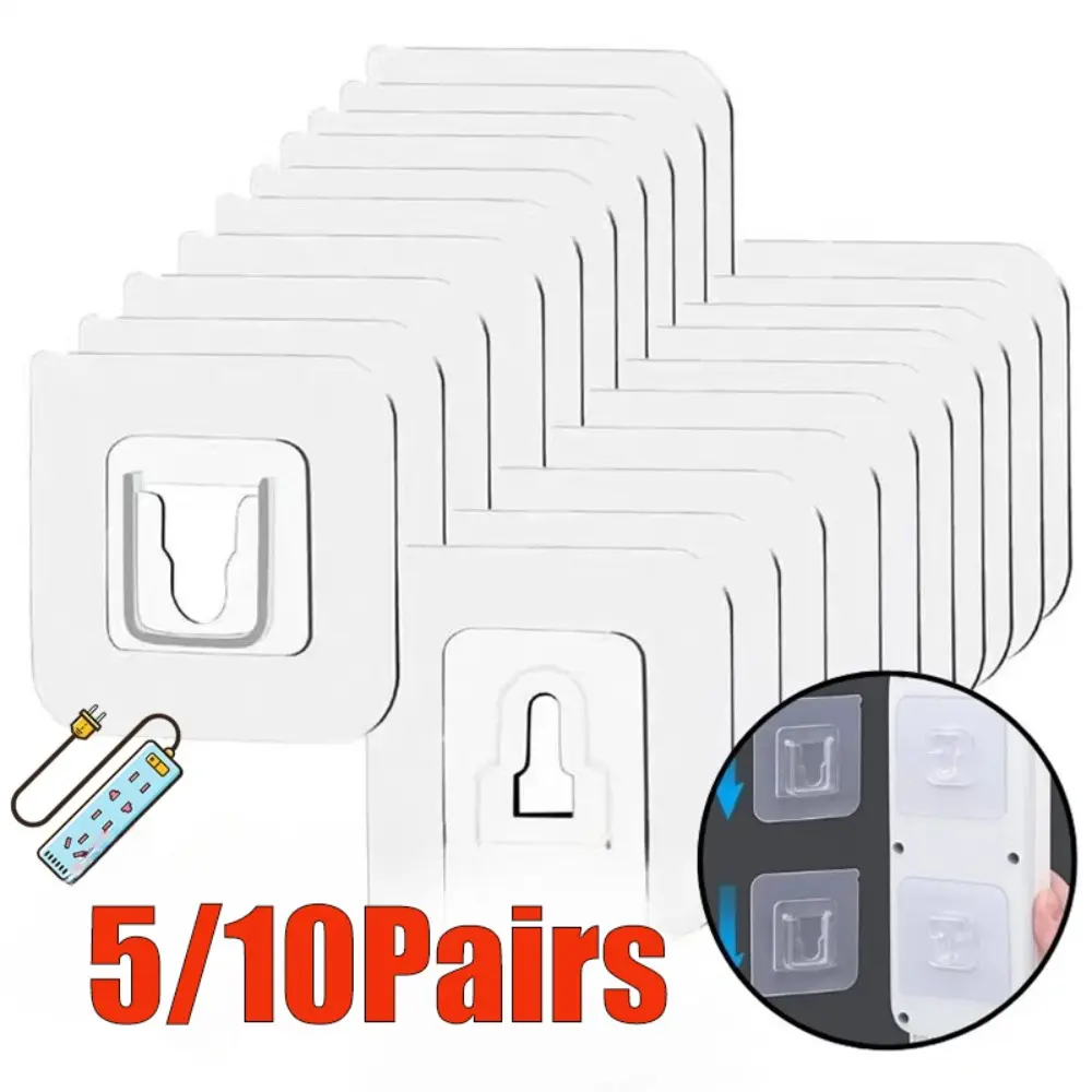 Móc Treo Đồ Gắn Tường Dính Hai Mặt, Bền, Móc Treo Chụp Không để lại dấu vết Đa Năng, Phụ Kiện Gia Đình, Có Sẵn Trong 5 / 10 Cặp