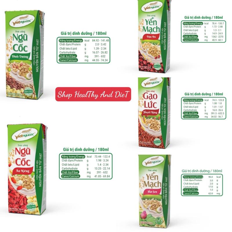 Product Introduction of [ĐƠN HOẢ TỐC] 1 Lốc Sữa Việt Ngũ Cốc Các Loại Lốc 4 Hộp - 180ml/Hộp 1