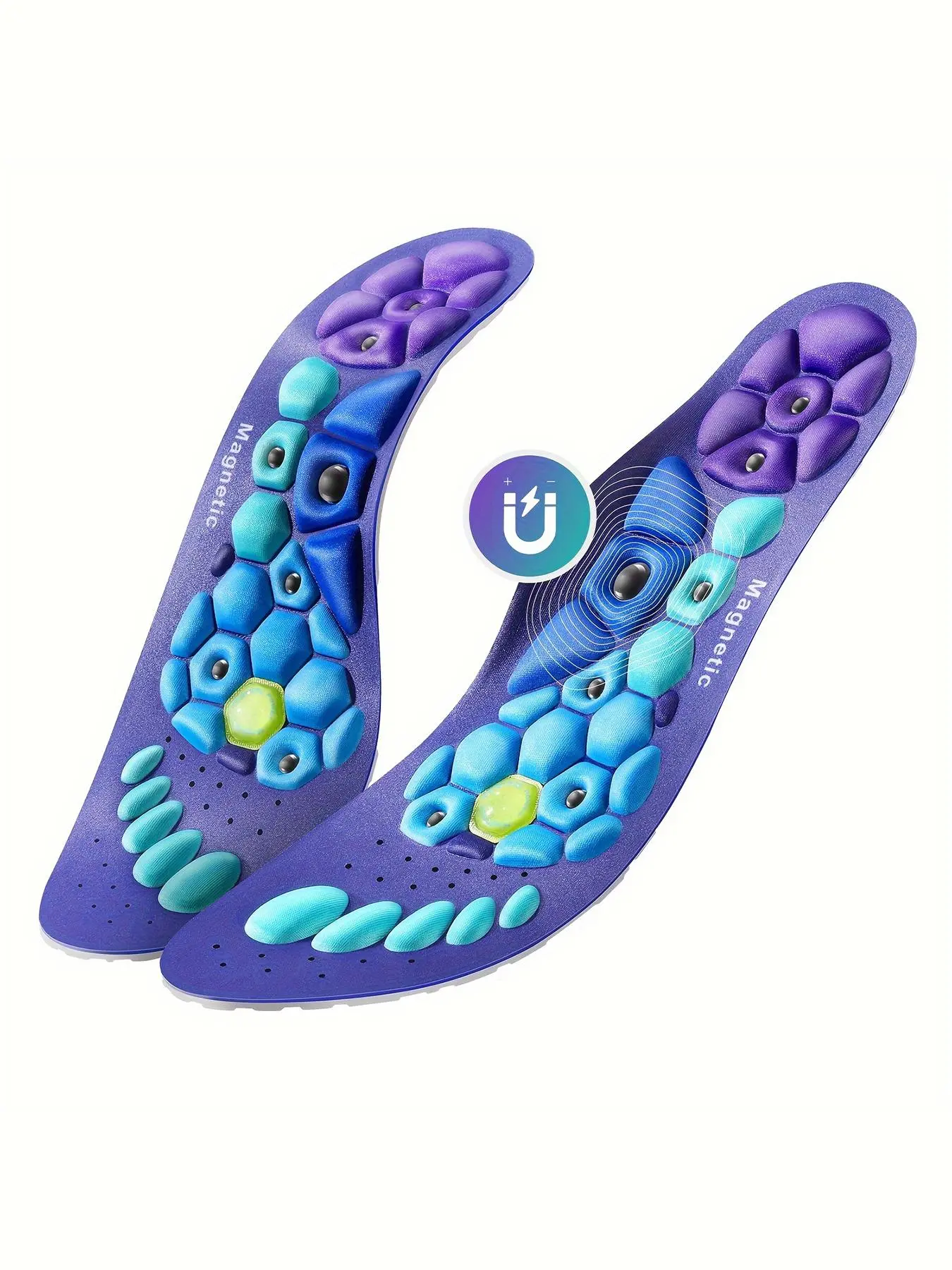 Magnetic Acupressure Insoles, Comfortable Acupoint Massage Insoles with Arch Support, Reflexology Foot Therapy Shoe Inserts for Women and Men