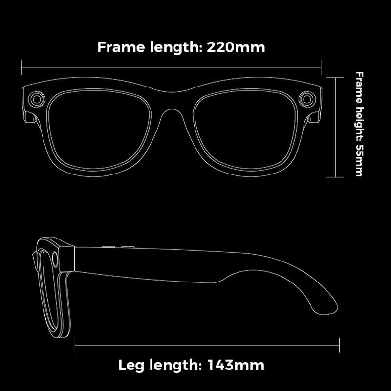 AI Smart Glasses w/ ChatGPT & 5MP Camera | Real-Time Translation, Voice Control, 5GHz WiFi, 4Hrs Playtime | HD Shooting